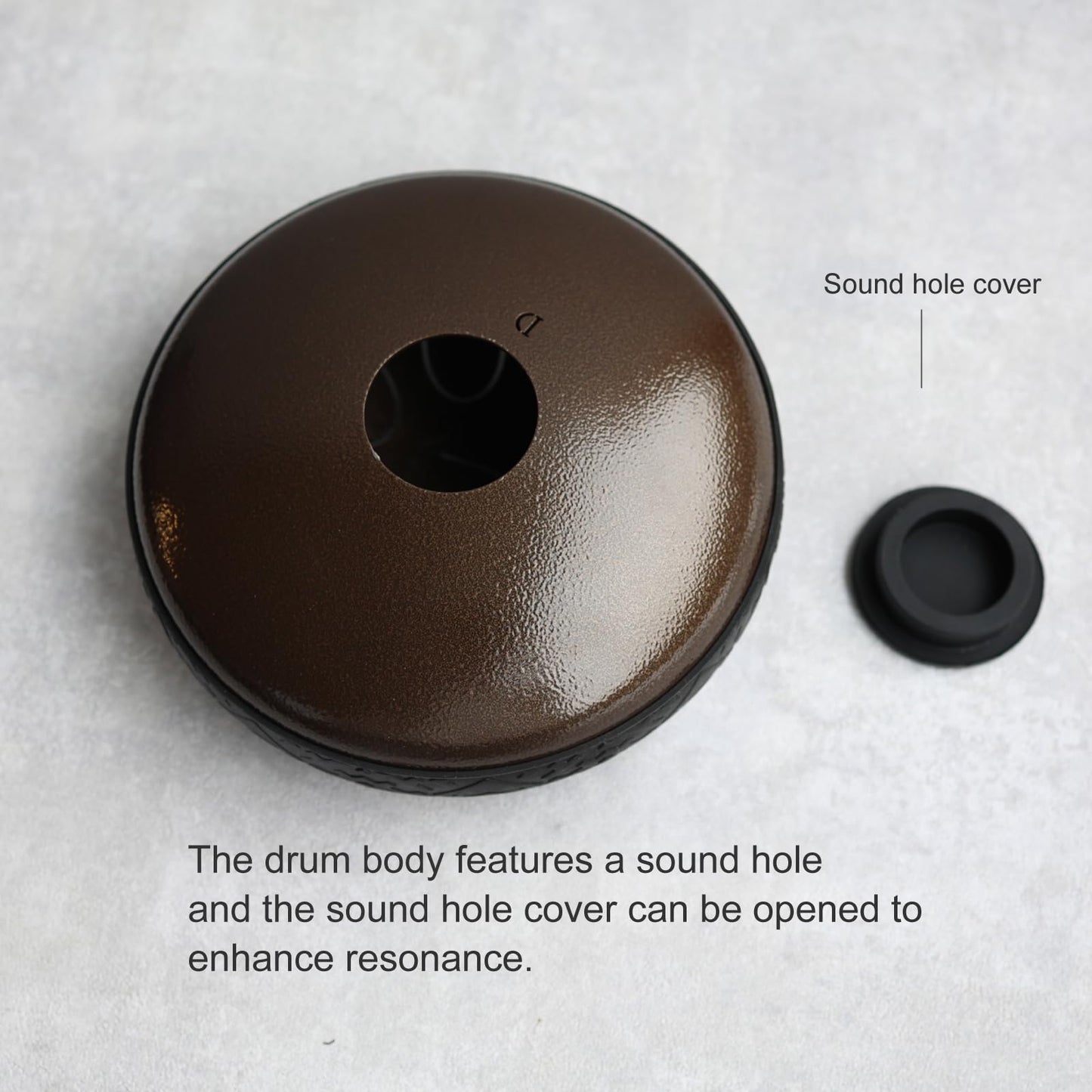 Steel Tongue Drum 6 Inch 11 Notes D Major – Rain Drum Style Calming Sound Healing Instrument for Meditation, Relaxation & Yoga – Easy for Beginners with Full Accessories Gift Set(Chocolate Brown)