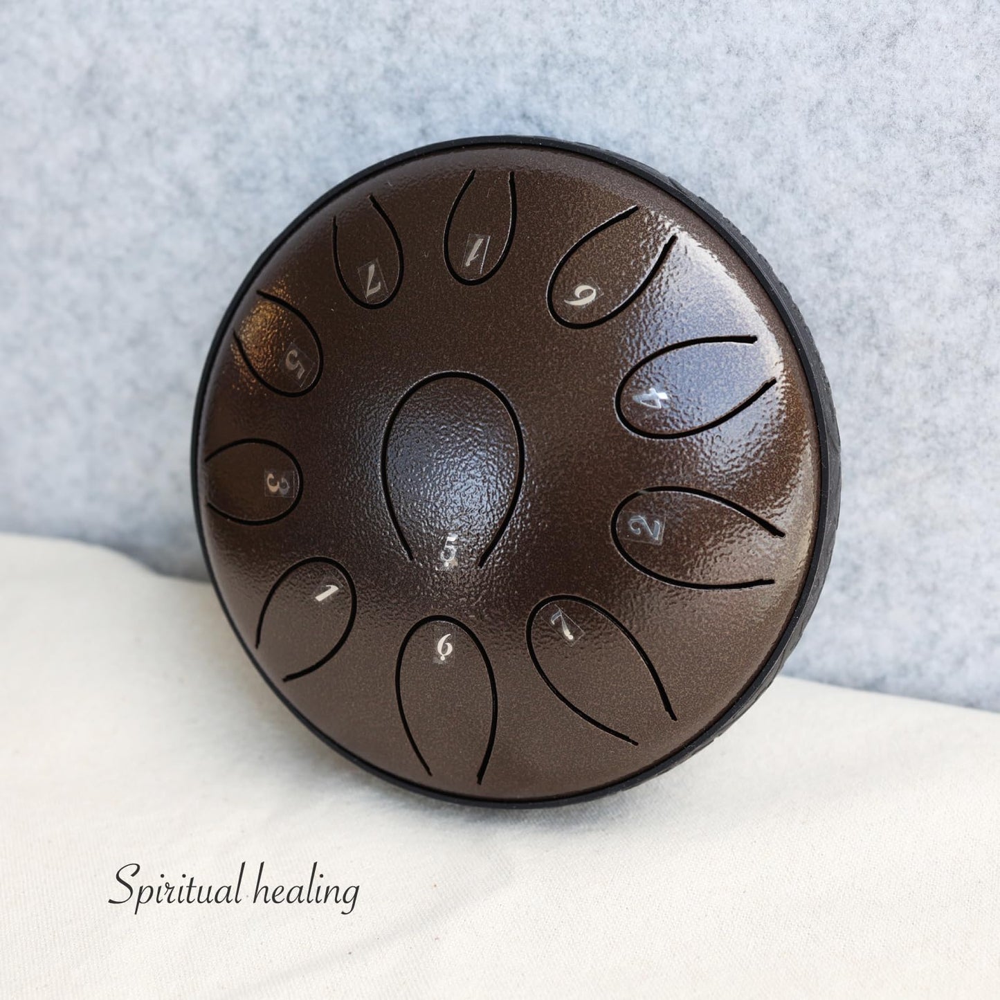 Steel Tongue Drum 6 Inch 11 Notes D Major – Rain Drum Style Calming Sound Healing Instrument for Meditation, Relaxation & Yoga – Easy for Beginners with Full Accessories Gift Set(Chocolate Brown)
